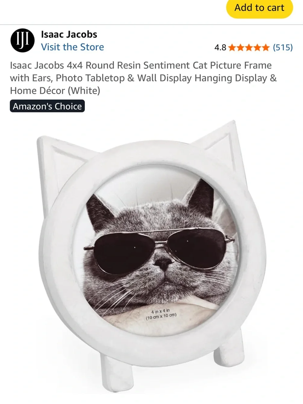 White Cat-Shaped Photo Frame for Cat Lovers